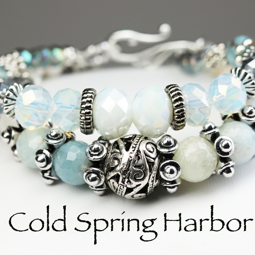 "Cold Spring Harbor" Handcrafted Gemstone Bracelet - image 1